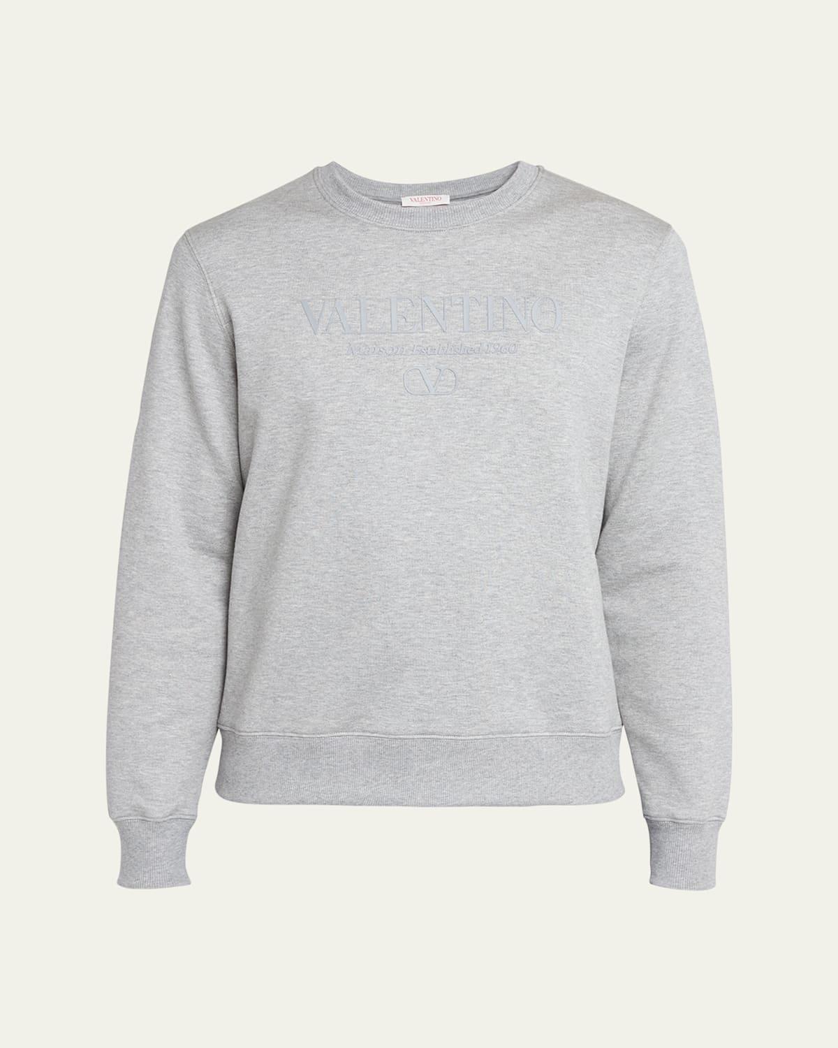 Mens Print Cotton Crewneck Sweatshirt Product Image