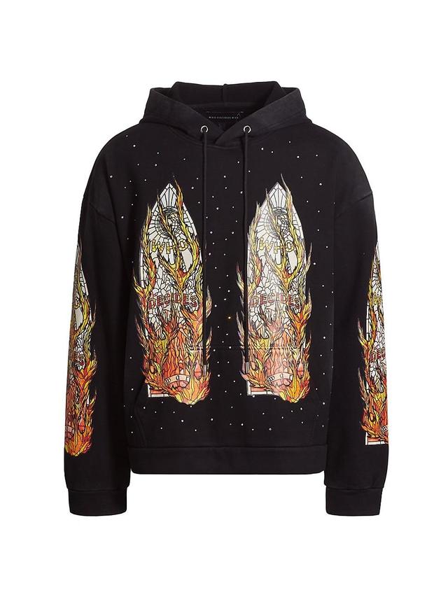 Mens Flames Glass Cotton Hoodie Product Image