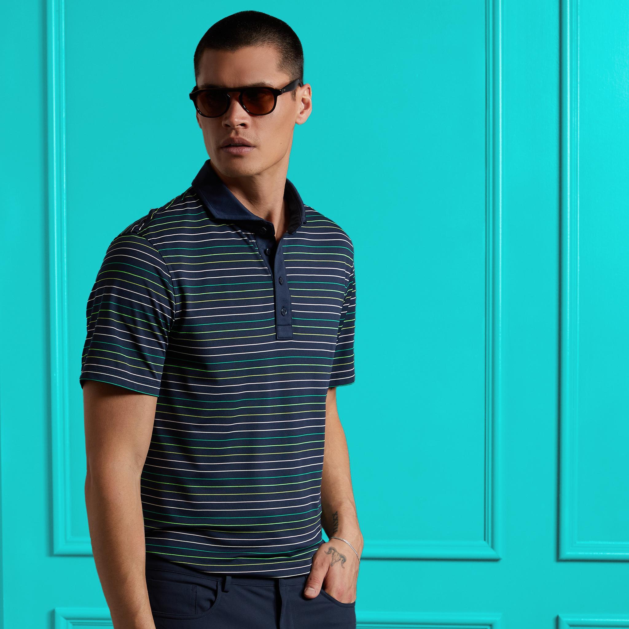 MULTI STRIPE TECH PIQUÉ POLO Product Image