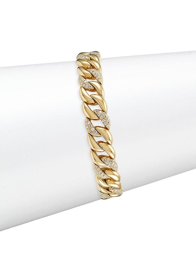 Womens 14K Yellow Gold & 1.69 TCW Diamond Pav Chain Bracelet Product Image