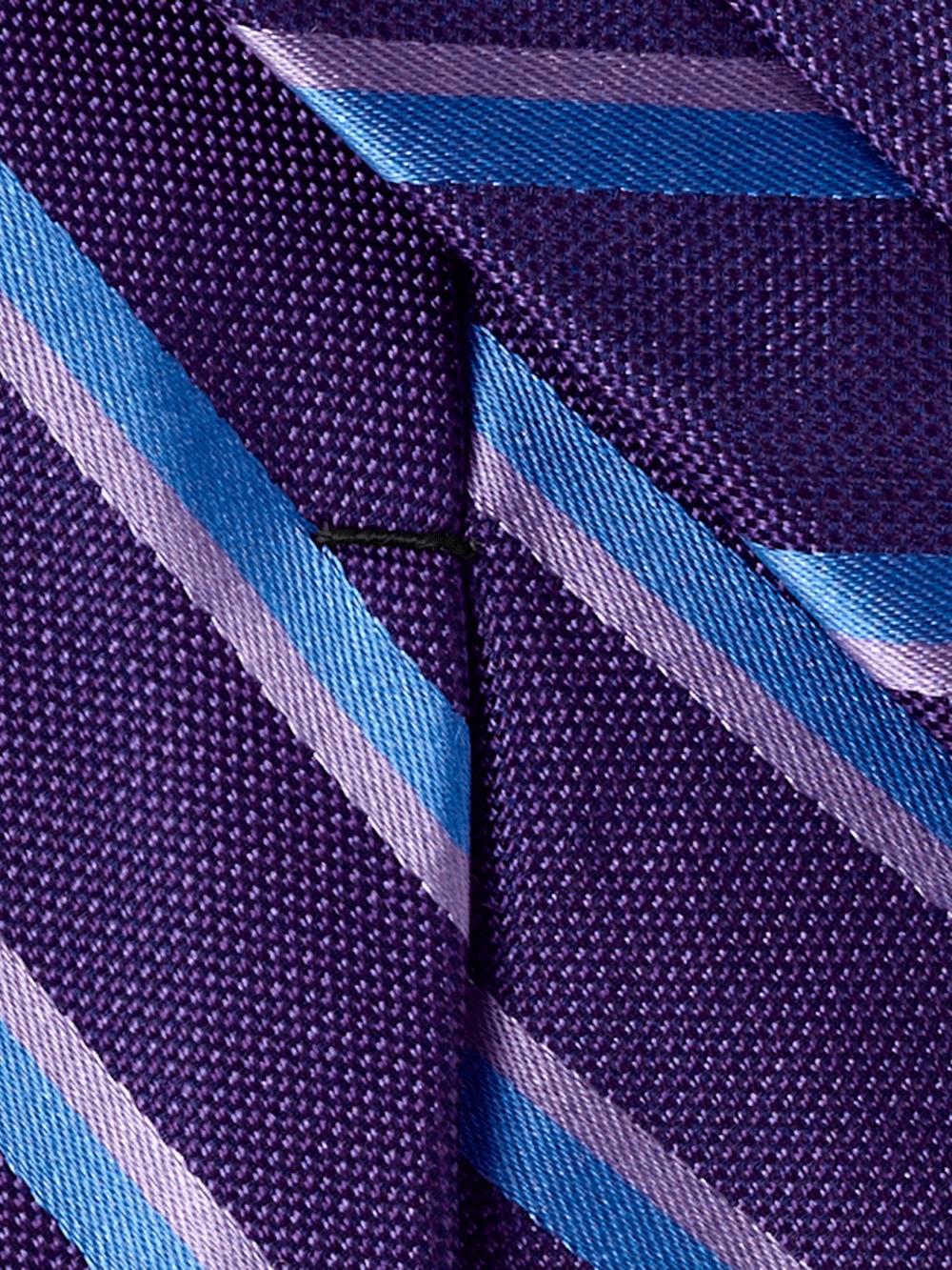 Stripe Woven Silk Tie - Purple/blue Product Image