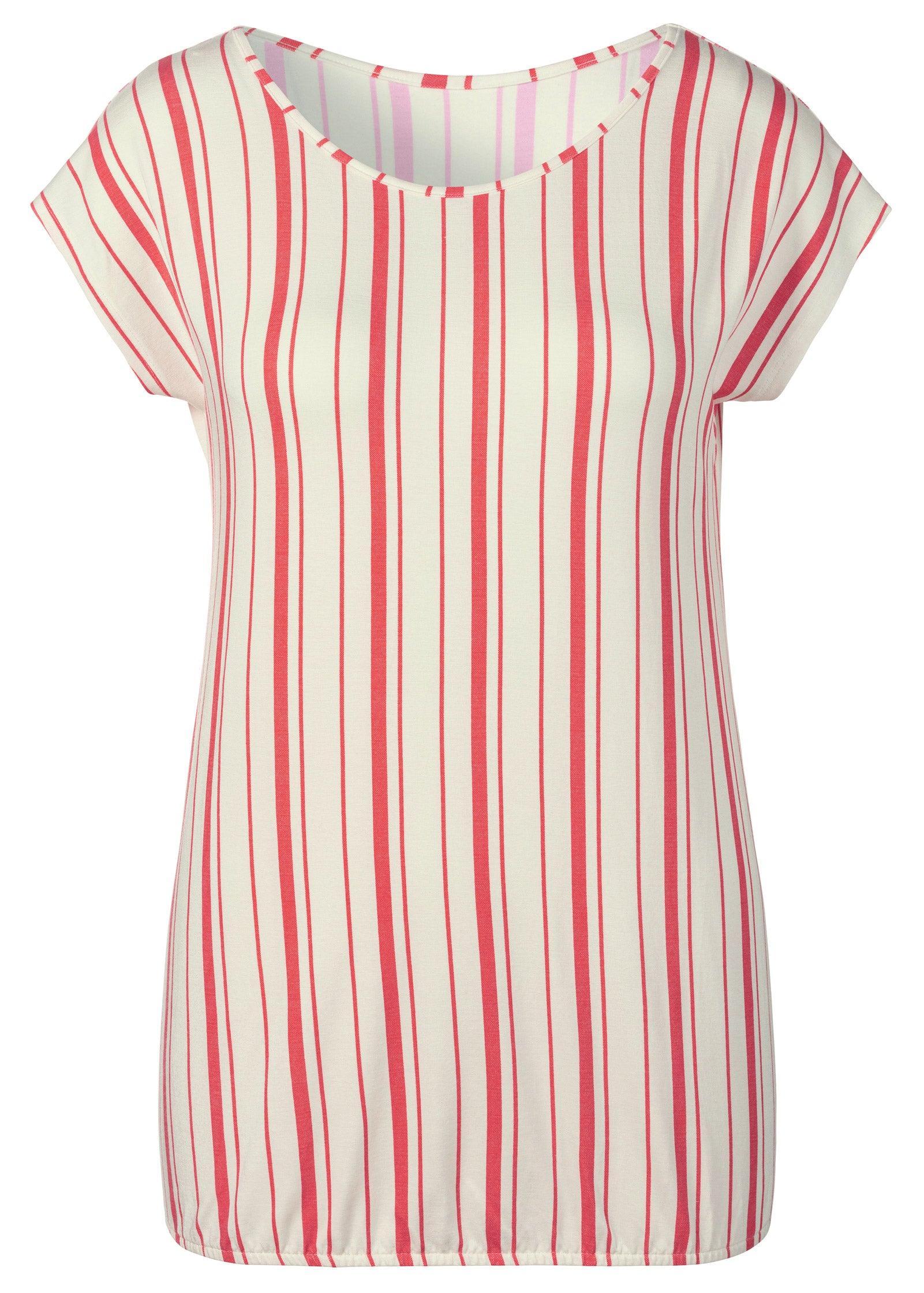 Boatneck Striped Top - Red & White Product Image