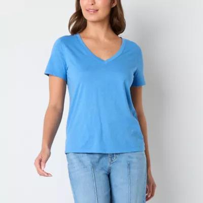 a.n.a Womens V Neck Short Sleeve Adaptive T-Shirt Product Image