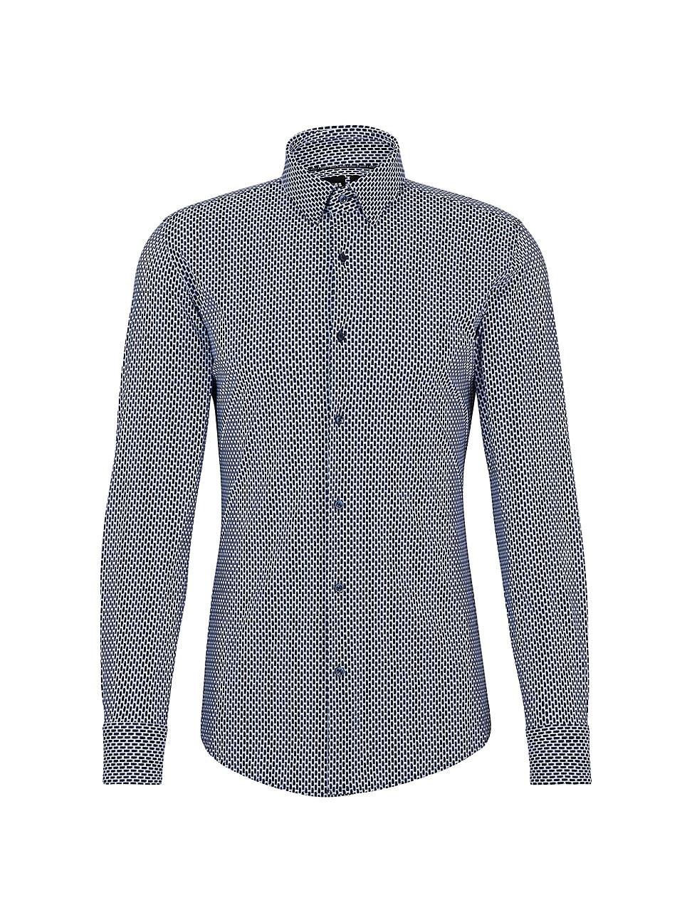 Boss by Hugo Boss Mens Printed Performance-Stretch Slim-Fit Dress Shirt Product Image