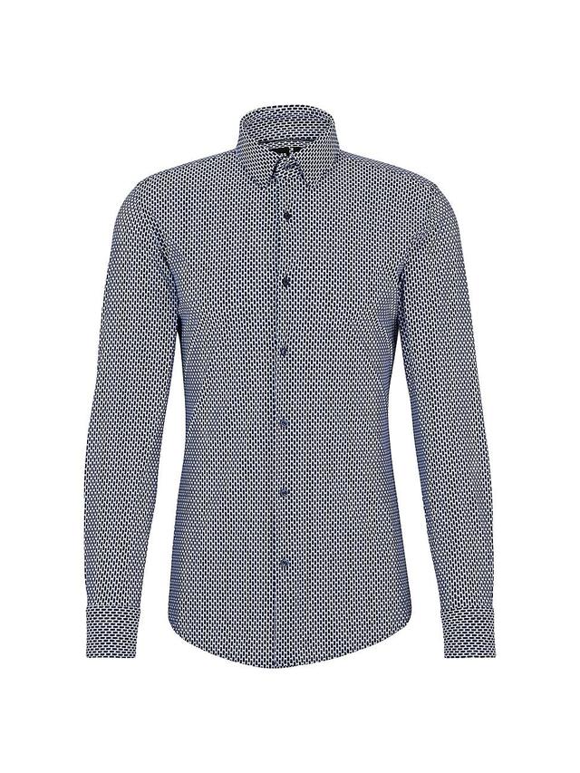 Mens Slim-Fit Shirt in Printed Performance-Stretch Fabric Product Image