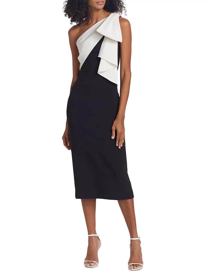 Shane Asymmetric Crepe Midi-Dress Product Image