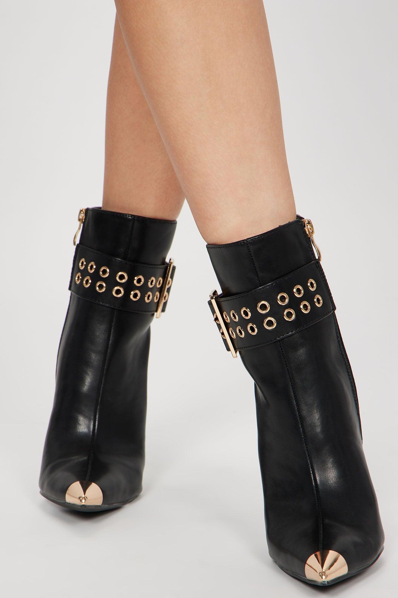 Sasha Buckle Booties - Black Product Image