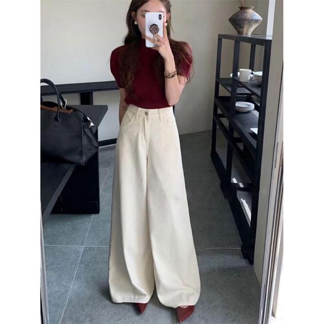 High Rise Washed Wide Leg Jeans Product Image