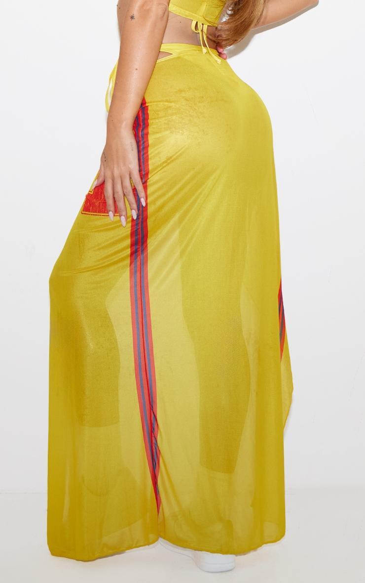 Yellow Mesh 21 Maxi Side Split Beach Skirt Product Image