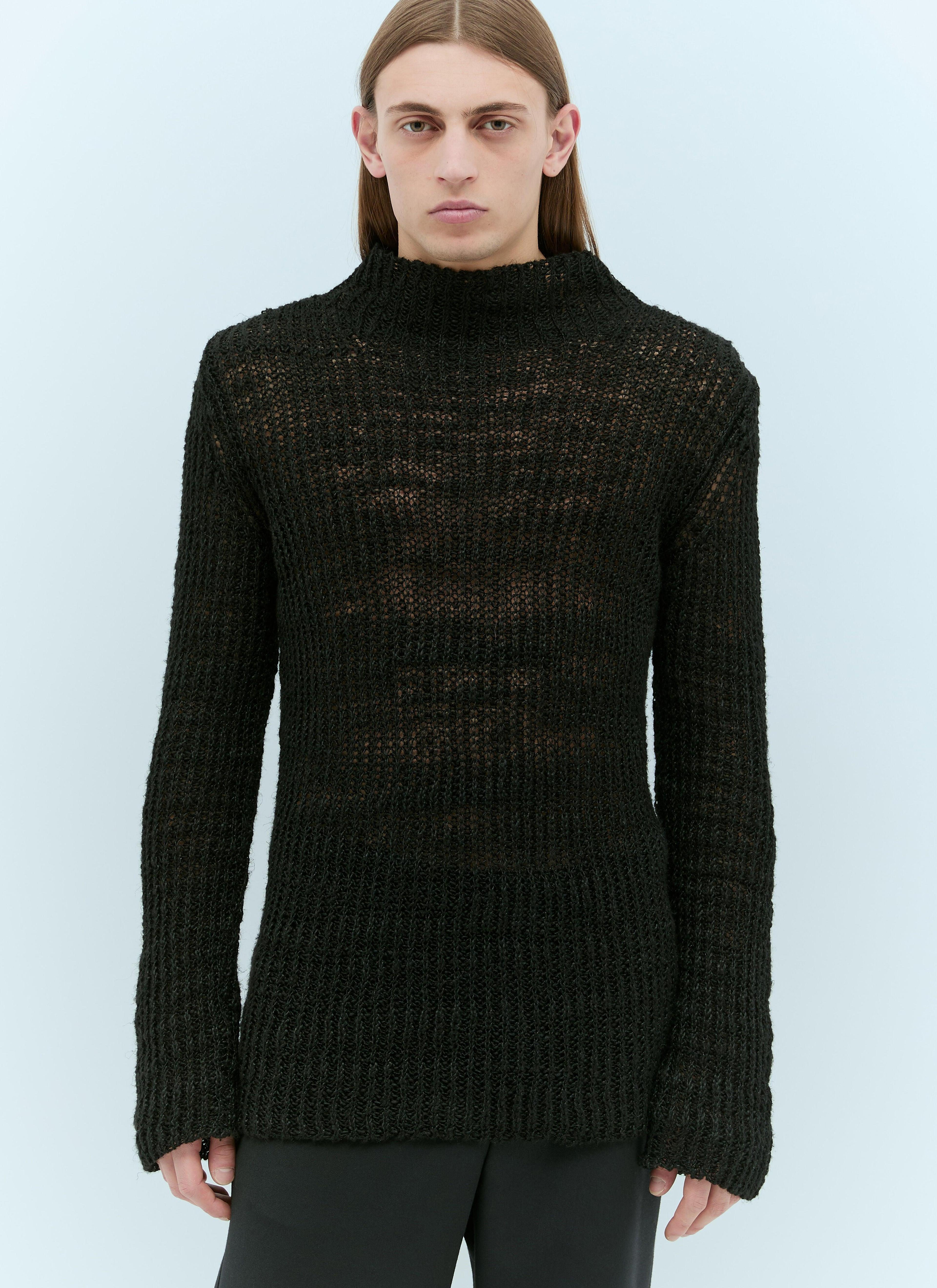 Mock Neck Ribbed Jumper In Black Product Image