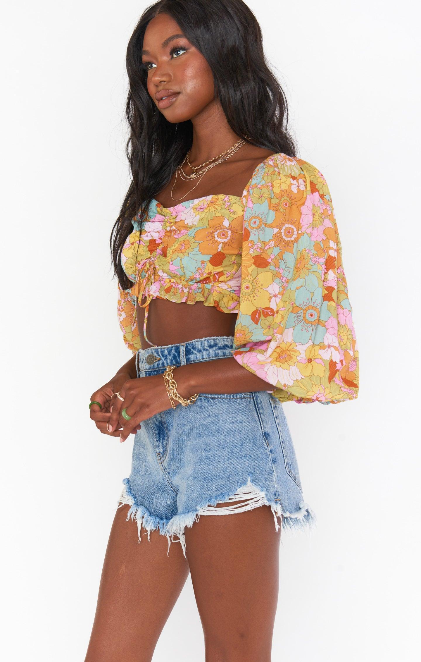 Jenna Top ~ Groovy Blooms Product Image