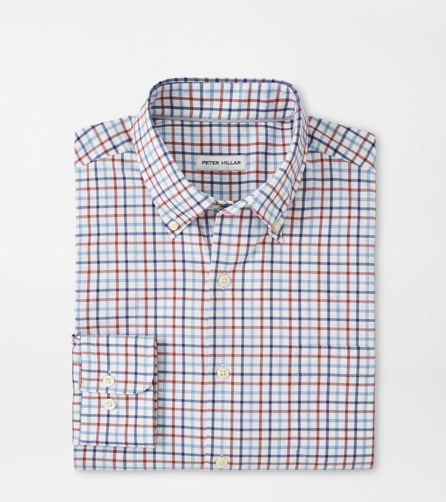 Peter Millar Mens Calgary Crown Lite Cotton-Stretch Sport Shirt | Color: Burnt Orange | Size: S Product Image