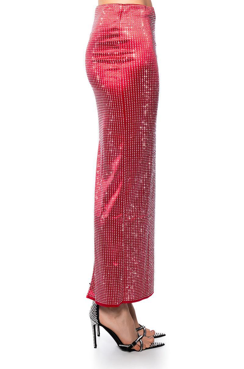 DECISION MAKER RHINESTONE TUBE TOP IN RED Product Image