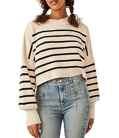 Free People Easy Street Stripe Rib Crop Sweater Product Image