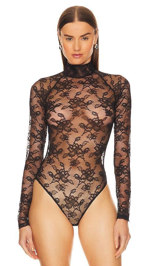 Womens Lace Sheer Bodysuit Product Image