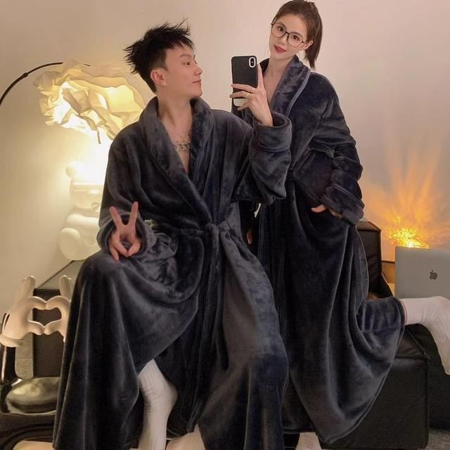 Couple Matching Plain Pajama Robe Product Image