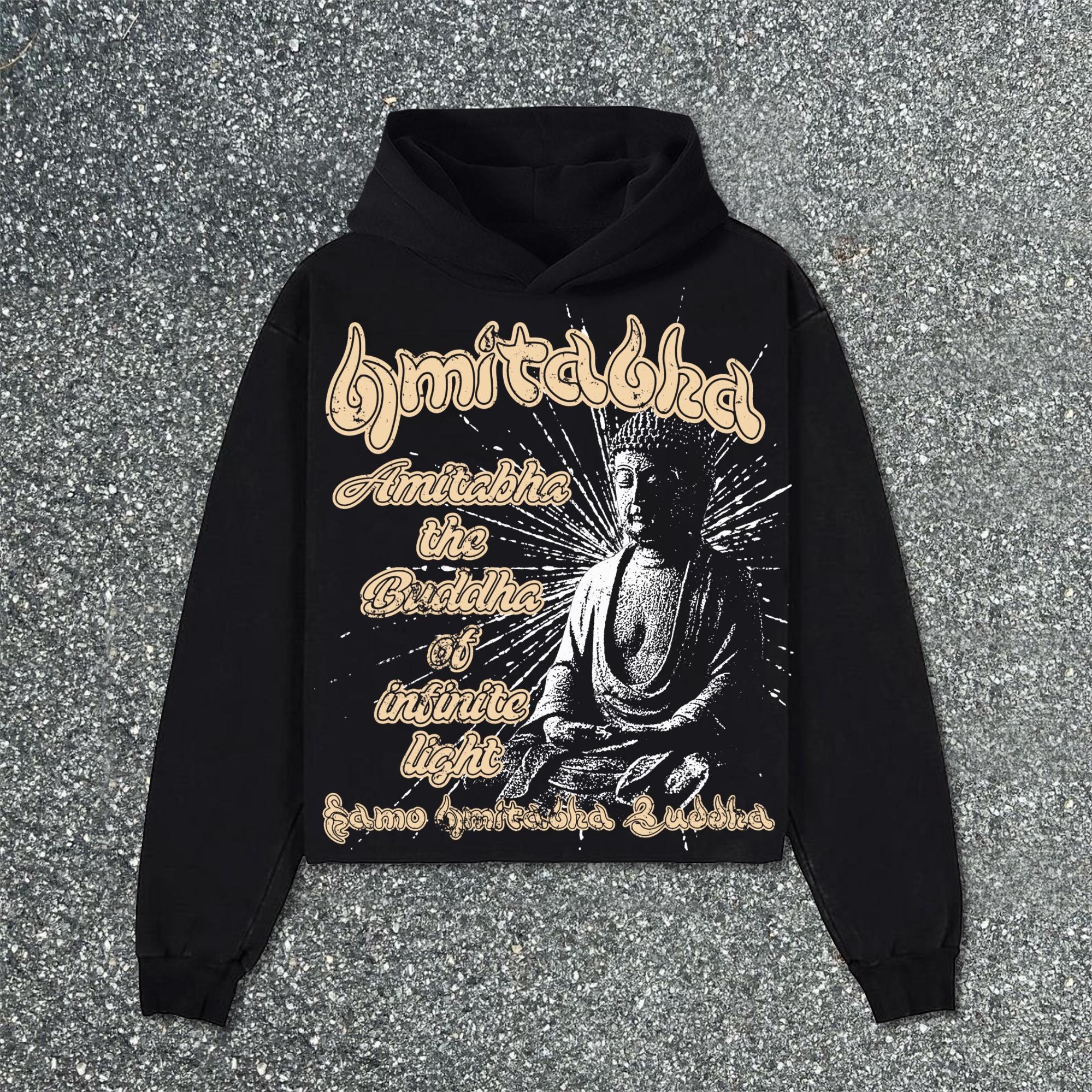 Hellstar Amitabha Buddha's Religious Beliefs Make Graphics Pocketless Hoodie Product Image