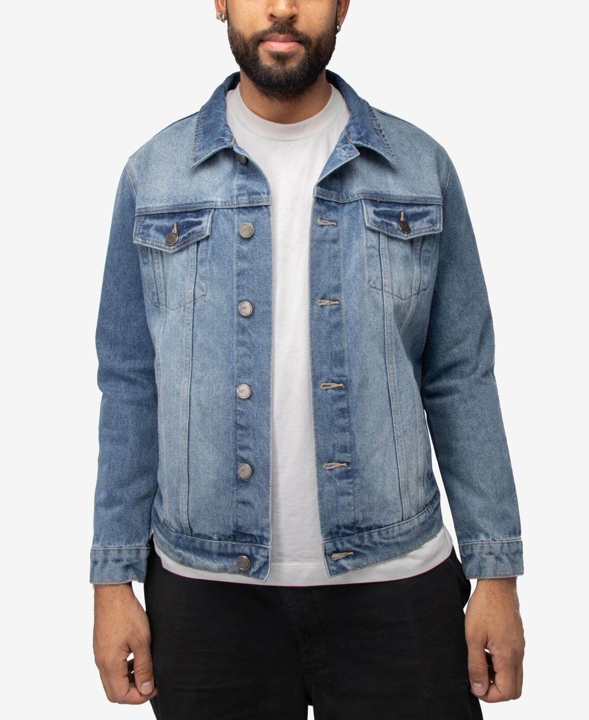 X-Ray Mens Graphic Rhinestone Denim Jacket Product Image