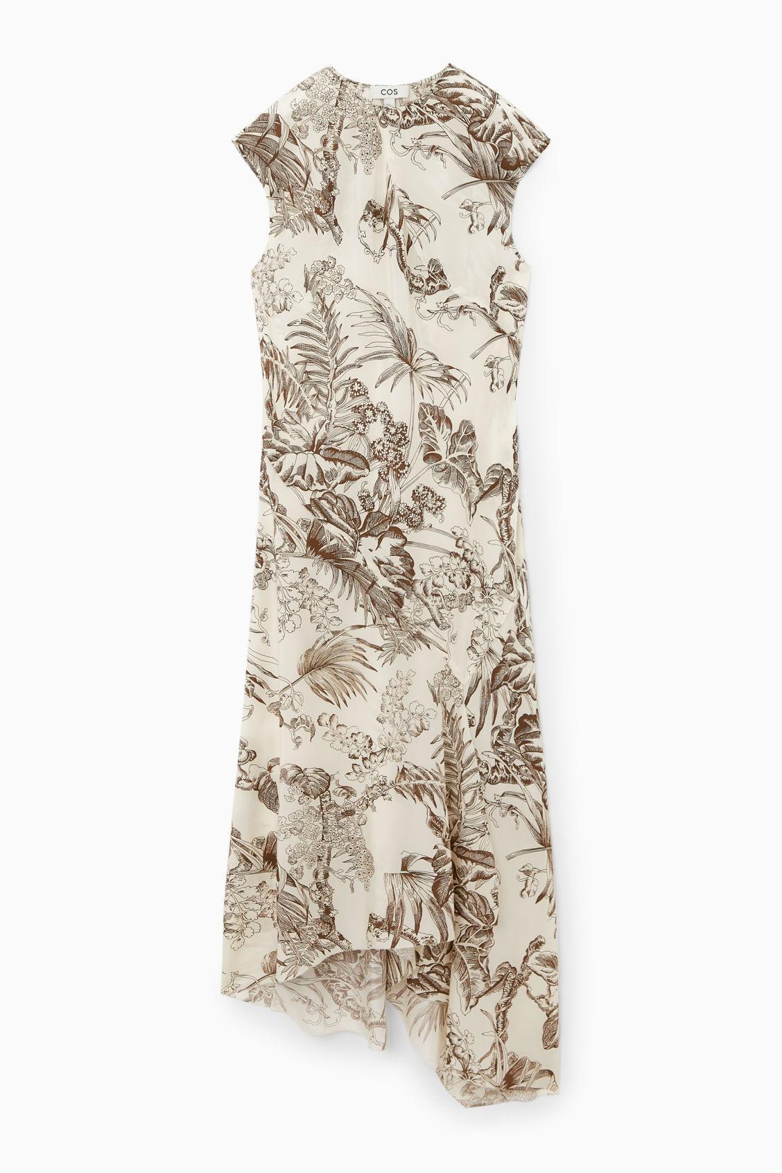 BOTANICAL-PRINT SILK DRESS Product Image