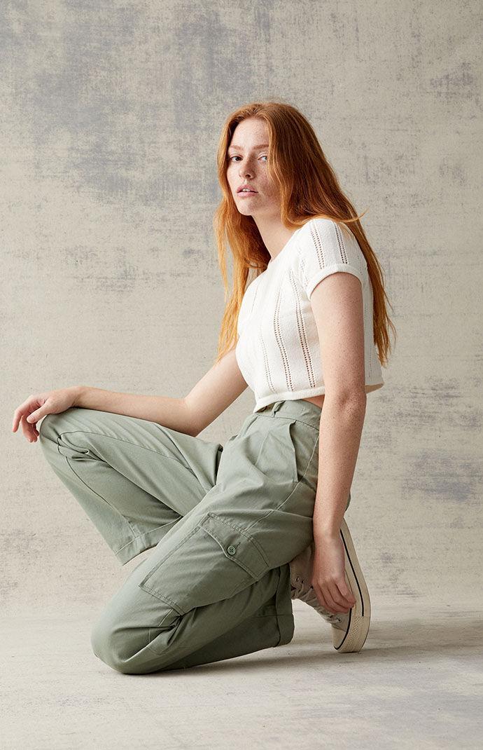 PacSun Flare Twill Cargo Pants Product Image