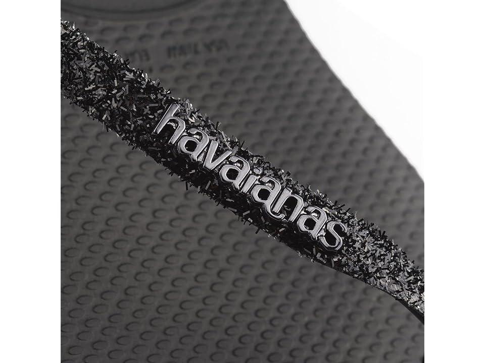 Havaianas Slim Glitter II Flip Flop Sandal Dark Grey) Women's Shoes Product Image