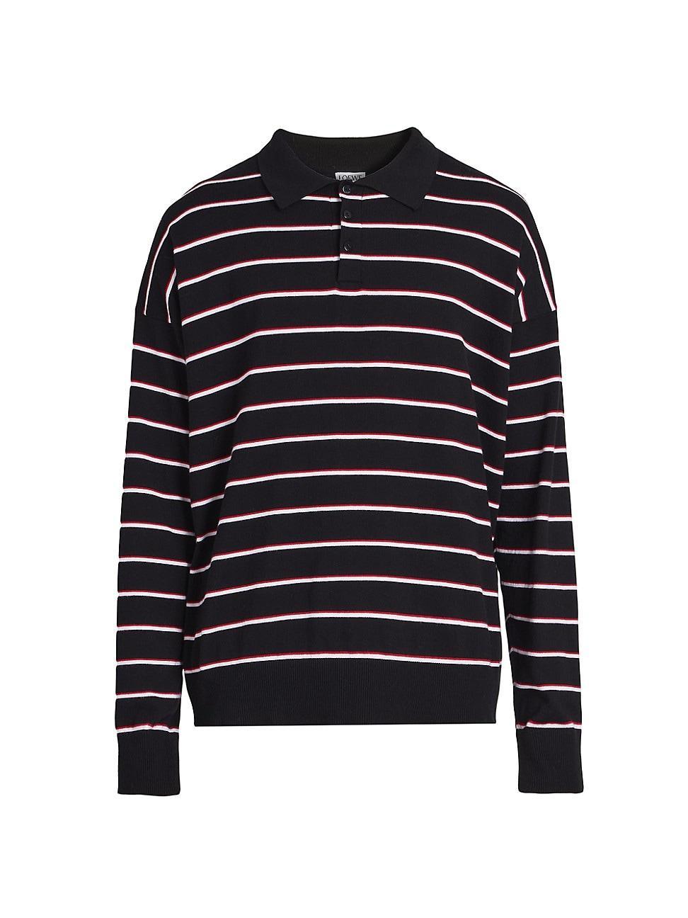 Mens Striped Polo Sweater Product Image