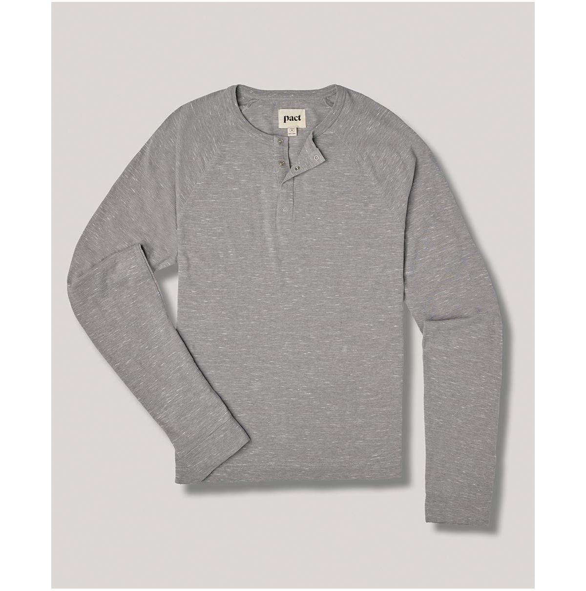 Mens GreyMelange The Mix Long Sleeve Henley S Product Image