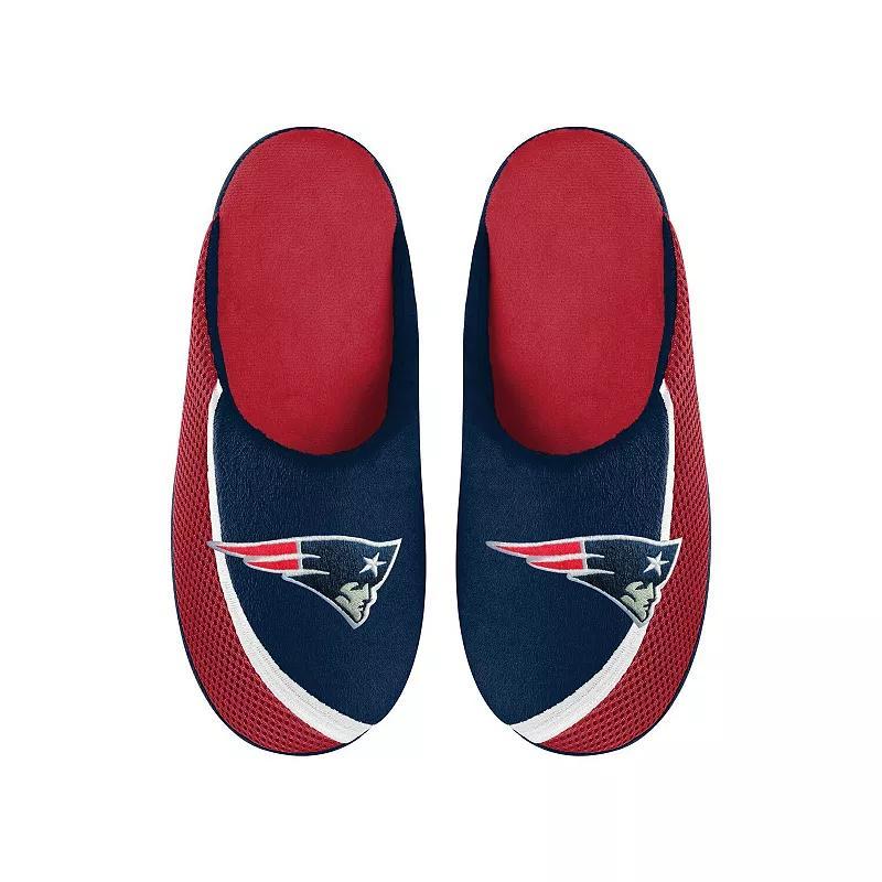 Mens FOCO New England Patriots Big Logo Color Edge Slippers Product Image