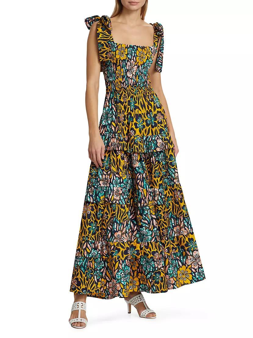 Idera Cotton Floral Ruffled Maxi Dress Product Image