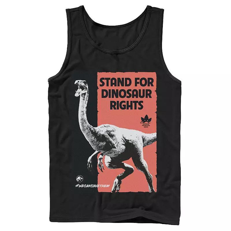 Mens Jurassic World Stand For Dinosaurs Poster Tank Top Grey Product Image