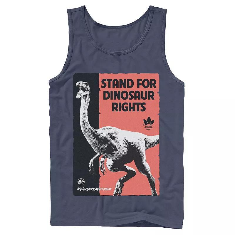 Mens Jurassic World Stand For Dinosaurs Poster Tank Top Grey Product Image