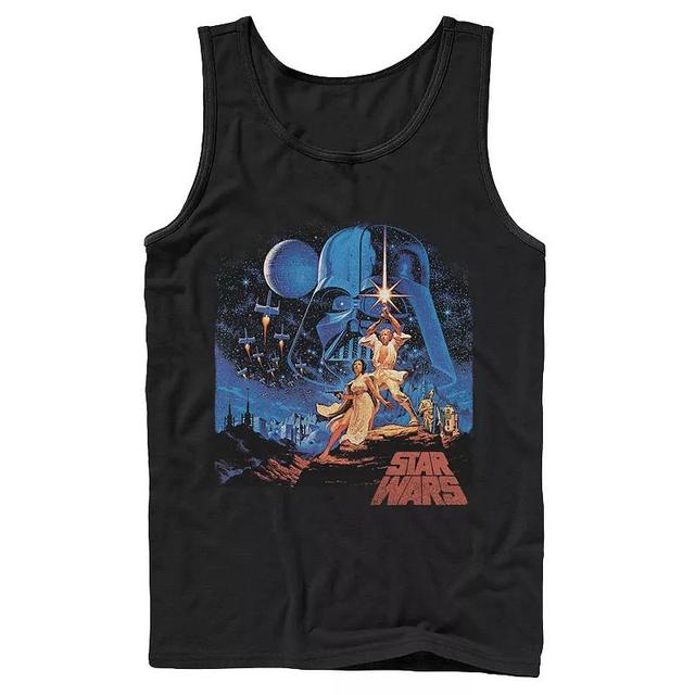 Mens Star Wars A New Hope Classic Vintage Poster Tank Top Product Image