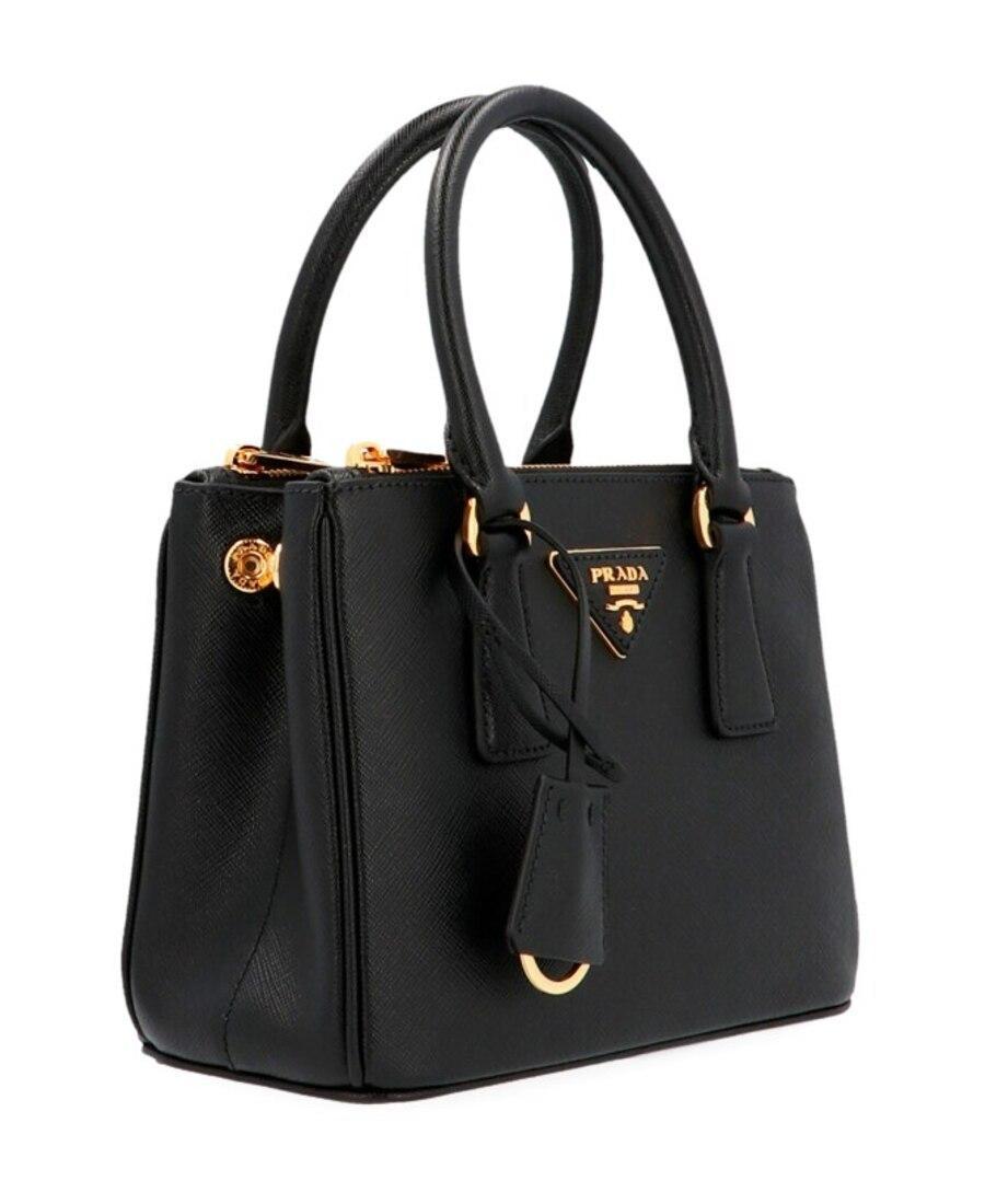 PRADA Micro Galleria Tote Bag In Black Product Image