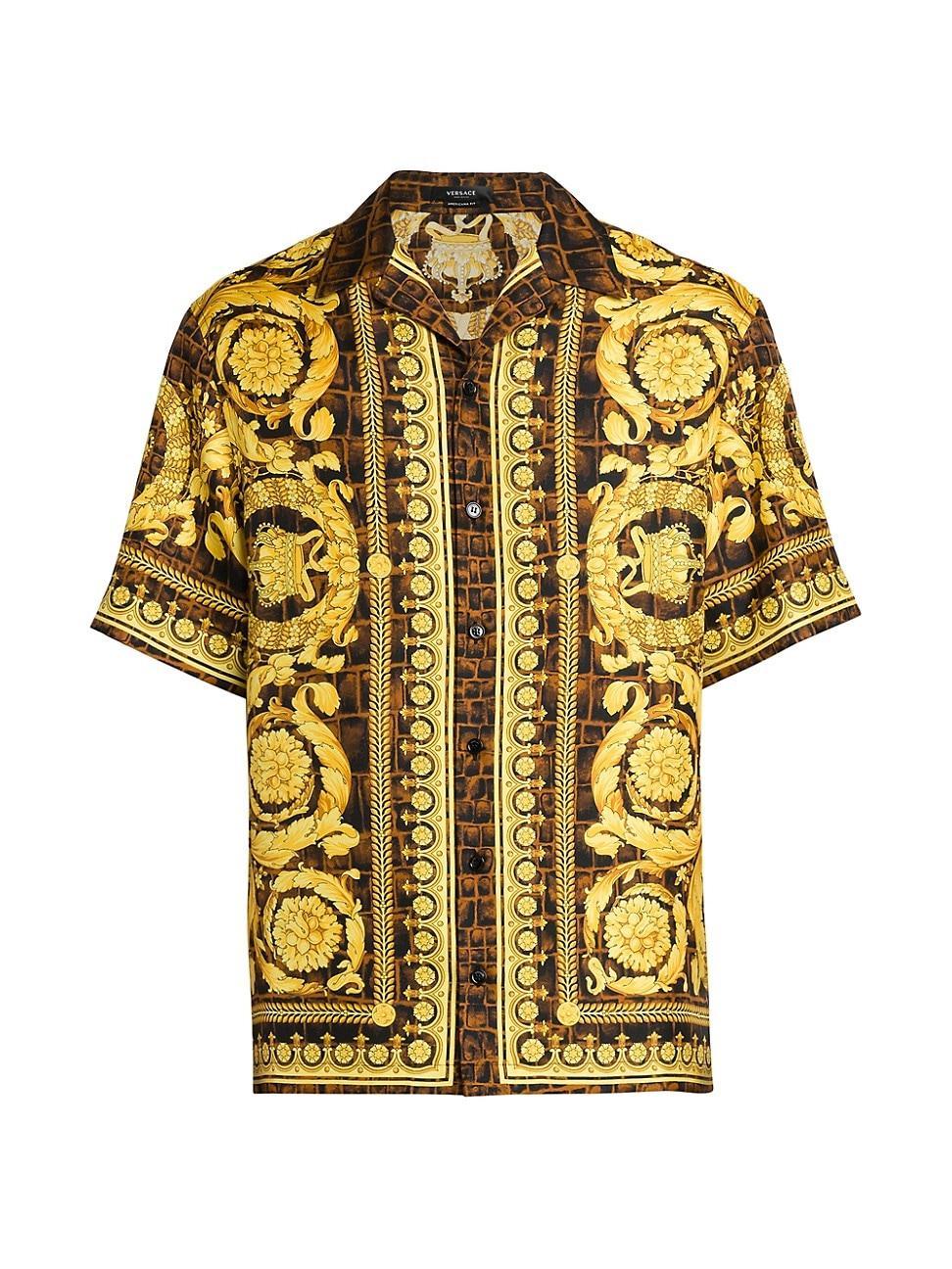 Mens Baroccodile Silk Camp Shirt Product Image