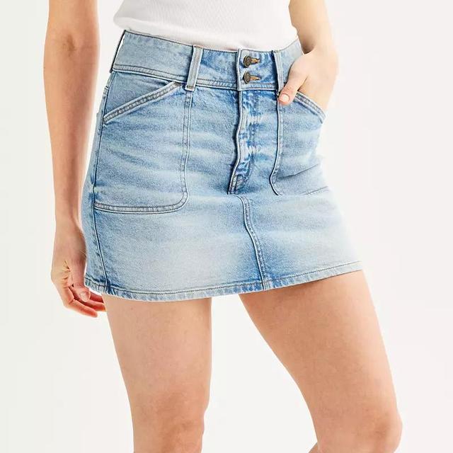 Juniors SO Denim Utility Skirt, Womens Product Image