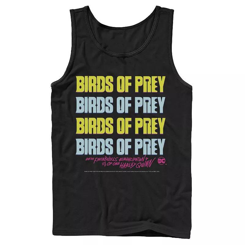 Mens DC Comics Birds Of Prey Word Stack Logo Tank Top Product Image