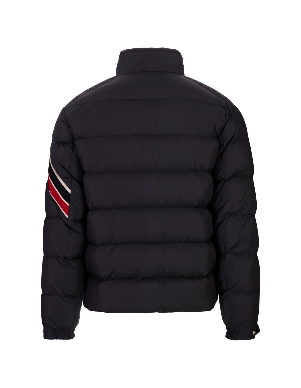 MONCLER Navy Blue Solayan Short Down Jacket Product Image