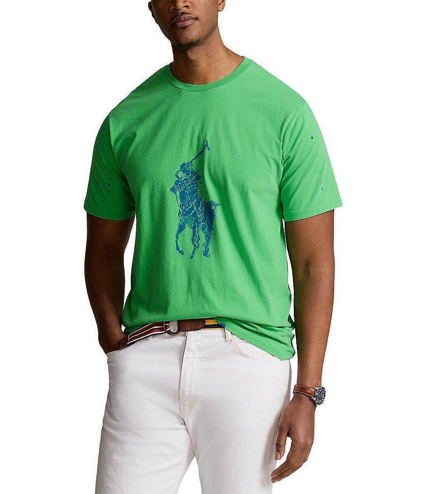 Polo Ralph Lauren Big & Tall Classic Fit Big Pony Jersey Paint Splatter Short Sleeve Crew Neck T-Shirt Product Image