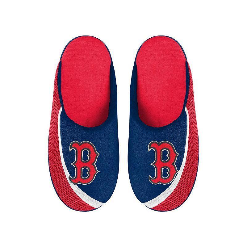 Mens FOCO Boston Red Sox Big Logo Color Edge Slippers Blue Product Image