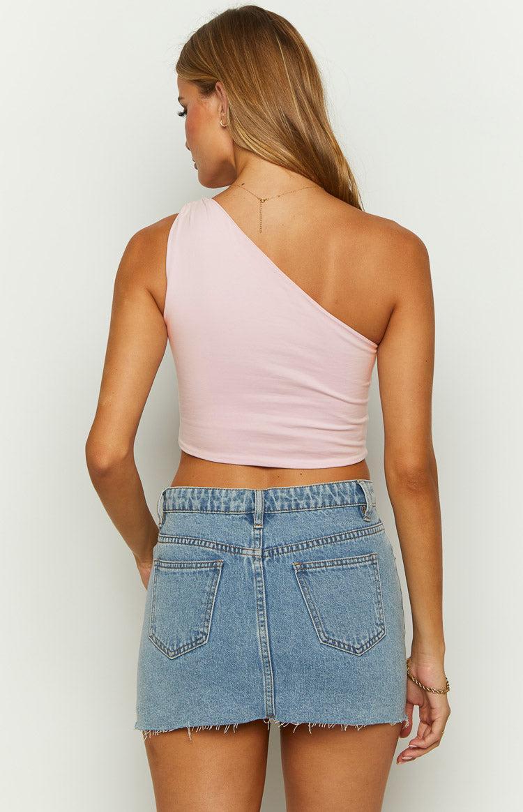 Hamilton Pink One Shoulder Crop Top Product Image