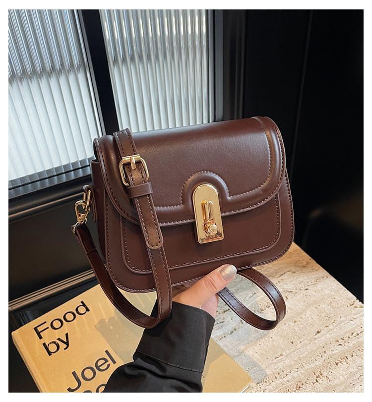 Faux Leather Flap Crossbody Bag Product Image