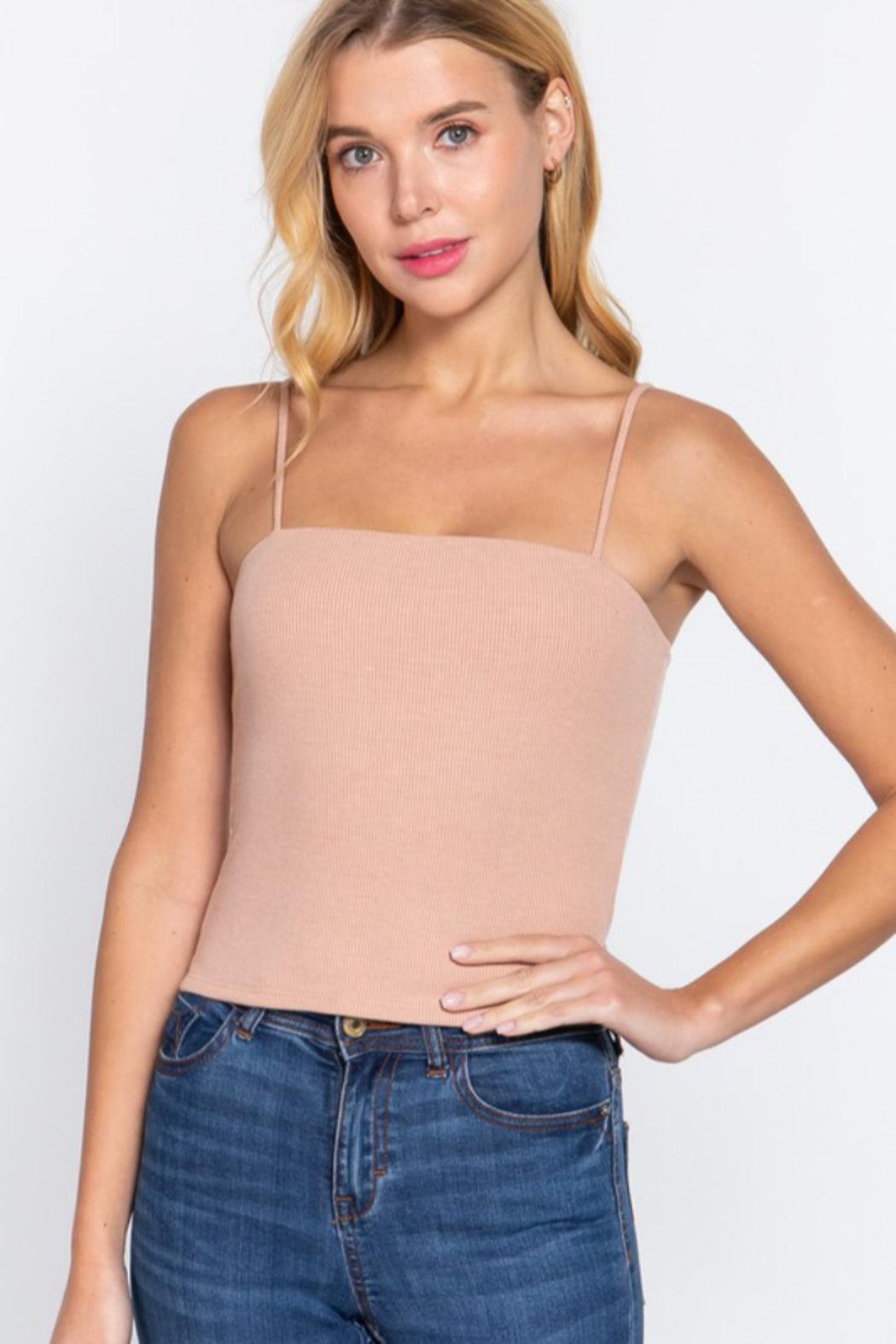 Elastic Shoulder Strap Basic Cami Top Product Image