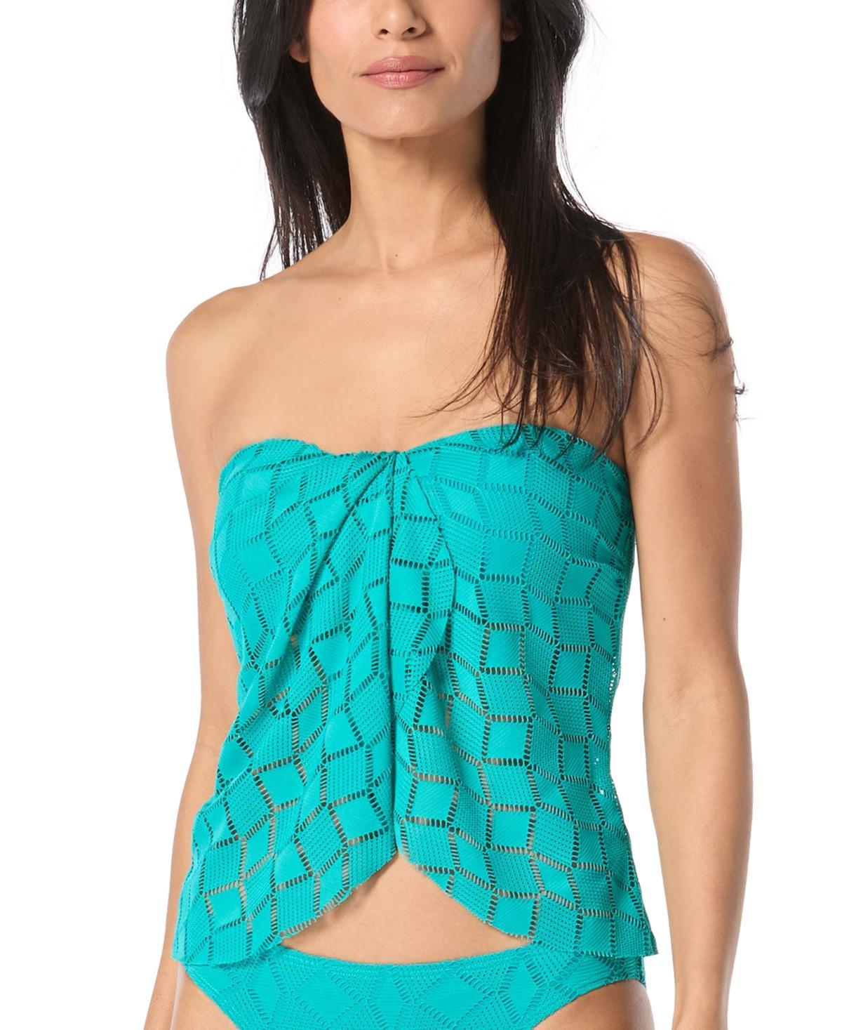 Vince Camuto Womens Crochet Draped Tankini Top Womens Swimsuit Product Image