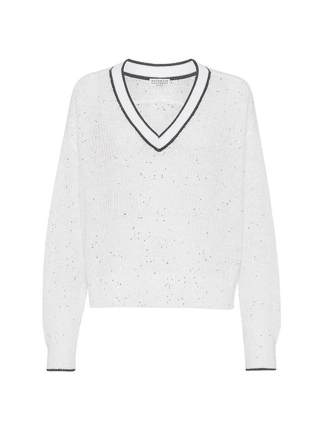 Womens Linen English Rib Dazzling Active Sweater Product Image