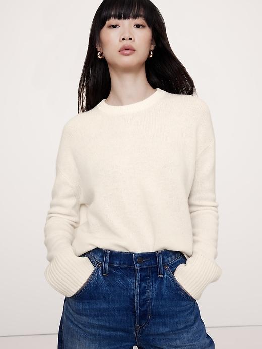 Oversized Midweight Cashmere Crew-Neck Sweater Product Image