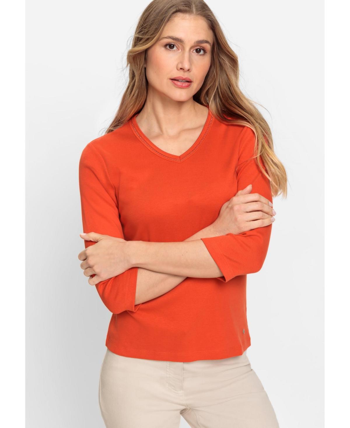 Olsen Womens Long Sleeve Embellished T-Shirt Product Image