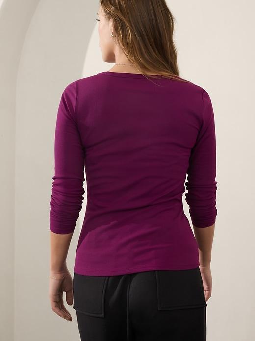 Signature Rib Henley Top Product Image