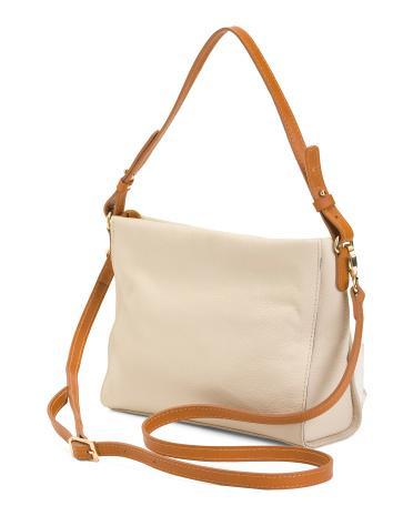 Leather Square Crossbody With Front Pocket for Women Product Image