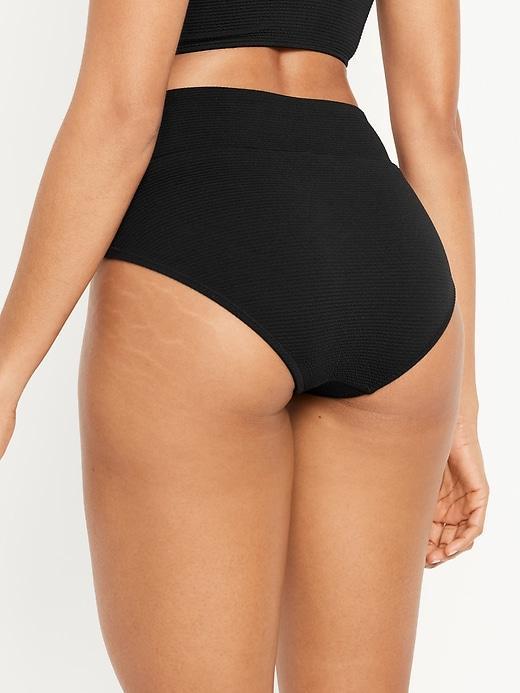 Banded High-Waist Bikini Swim Bottoms Product Image