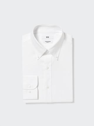 Mens Super Non-Iron Slim-Fit Long-Sleeve Shirt (Button Down Collar) with Shape-Retaining White XL UNIQLO US Product Image